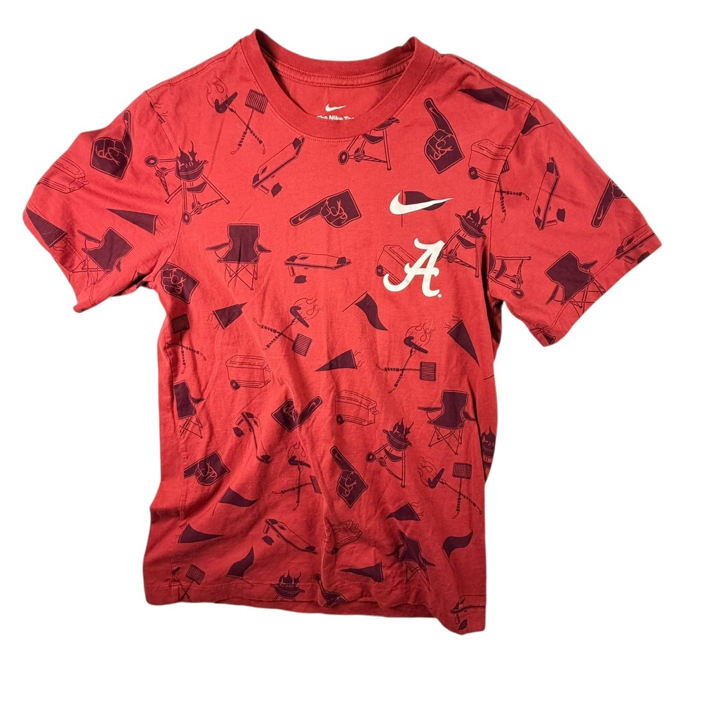 Nike Alabama Crimson Tide T-Shirt Mens Small Red Excellent Tailgate Graphic Tee‎